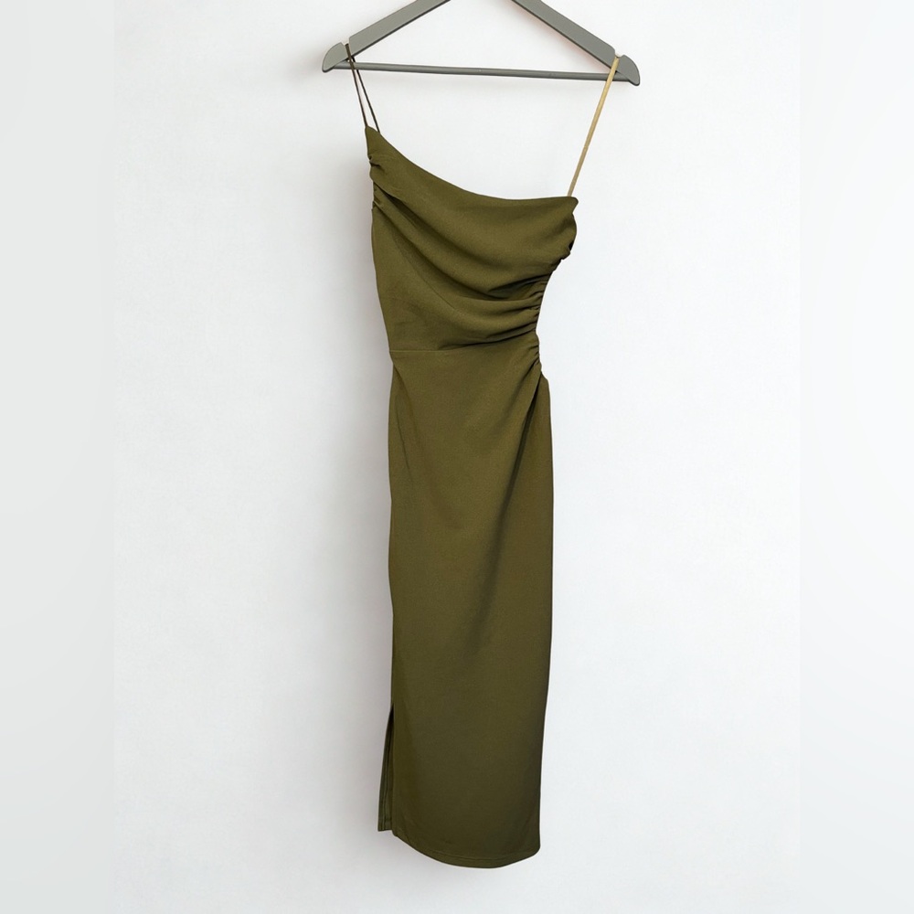 NEW Hello Molly Smooth Lines Midi Cutout dress Olive Size 2 Night Out Party NEW